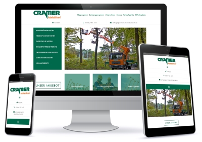 Website Cramer Arbeitsbühnen im Responsive Design