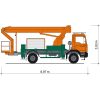 Side view of the truck platform T 33 KA as a drawing with measurements