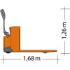 DHW 18 side view Drawbar pallet truck