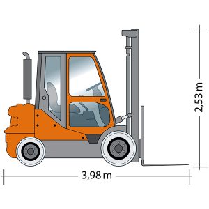 GSD 30-5560 Z forkliftin yandan görünüşü