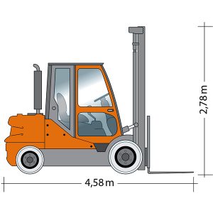 Widok z boku Wózek widłowy GSD 50-5930 o wymiarach