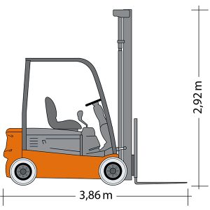 Widok wózka widłowego GSE 35-6150 z boku