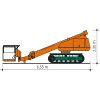 Side view with measurements of the RT 14 telescopic work platform