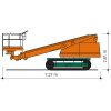 Dimensions of telescopic work platform RT 17 with chain running gear