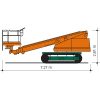 Dimensions de la plate-forme de travail télescopique RT 17 avec chaîne de roulement