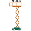 Diagrama con altura de trabajo de la plataforma de tijera SB 10-1,2 E