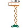 Werkdiagram met werkhoogte van SB 12-0,9 E Schaarwerkplatform