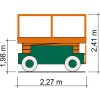 Plataforma de tijera SB 12-0,9 E como dibujo con dimensiones