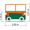 Afmetingen van het schaarplatform SB 12-1,7 EAS II