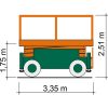 Vizualizare cu măsurători Platformă foarfecă SB 12-1,7 EAS