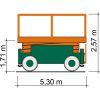 SB 12-2,2 AS II Platformă pentru foarfece cu dimensiunile vehiculului