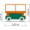 Disegno della piattaforma di sollevamento SB 14-1,2 E con dimensioni