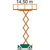 Terrain scissor platform SB 14,5-2,3 AS as a drawing with working height
