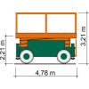 Drawing SB 16-2,4 AS Scaffold platform with vehicle dimensions
