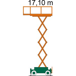 Рабочая высота SB 17-1,2 ES Ножничная рабочая платформа