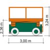 Platformă foarfecă SB 17-1,2 ES ca desen cu dimensiuni