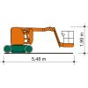 Vue latérale SGT 12 E 3 D Plate-forme articulée