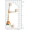 Diagrama de trabalho da plataforma telescópica articulada automotriz SGT 12 EV