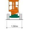 Rear view with specification of vehicle width SGT 12 Hybrid articulated telescopic work platform