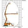 Werkdiagram van het SGT 15 E 3D gearticuleerde telescopische werkplatform