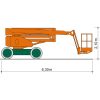 Vue latérale de la plate-forme de travail hybride SGT 17 KA avec dimensions du véhicule