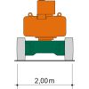 Vue arrière de la plate-forme de travail hybride SGT 17 KA avec indication de la largeur du véhicule