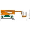 Diagrama laterală a platformei de lucru telescopice articulate cu dimensiuni