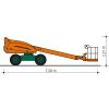 Side view with measurements the ST 14 A II telescopic work platform