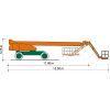 Vue modèle avec les dimensions de la plate-forme télescopique ST 43 KA