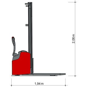 Vista laterale Stacker pedonale DSE 16-4700