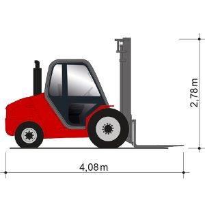 Vue latérale GSD 30-5500 avec des mesures