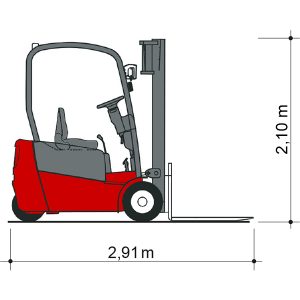 Seitenansicht GSE 20-4500 chariots élévateurs avec des dimensions