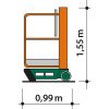 Side view with device dimensions of the IL 3,5 indoor lift