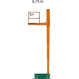 Werkhoogte van het SL 07 E verticale mast werkplatform