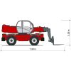 Dimensões do dispositivo TSR 2150 Empilhadeira telescópica