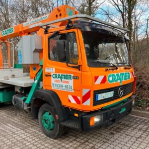Camion plate-forme Ruthmann T145 Mercedes 814 Steiger