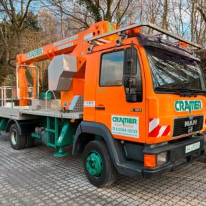 Camion plate-forme Ruthmann T145 MAN 8.163 Steiger Hubsteiger