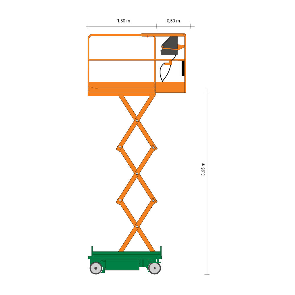 SB 06-0,8E_Skyjack_Schere_1000x1000px_Diagramm